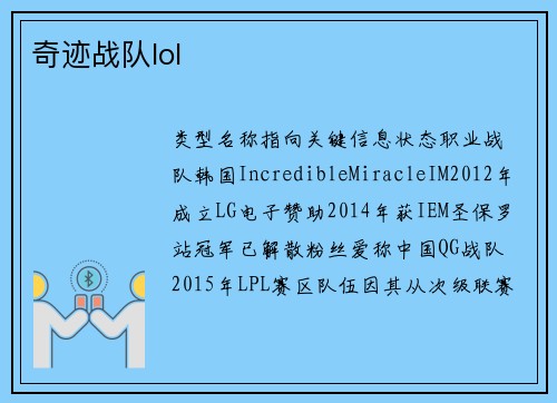 奇迹战队lol